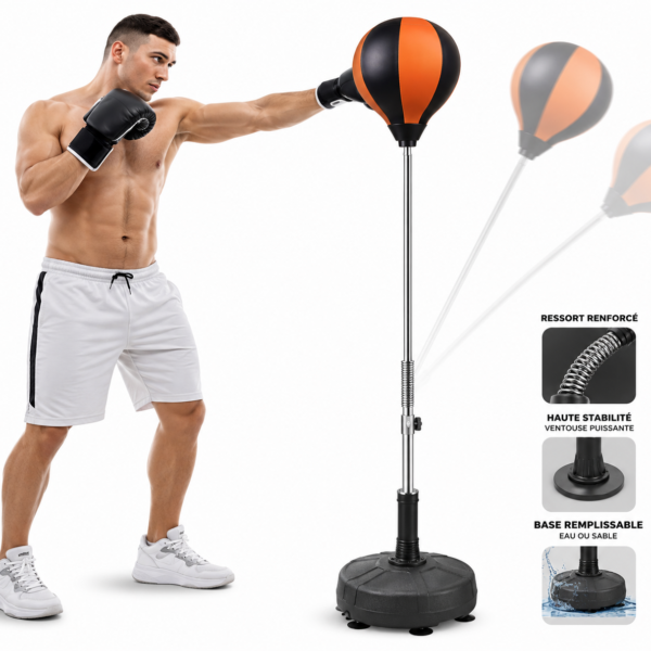 Entraînement de boxe avec punching bag