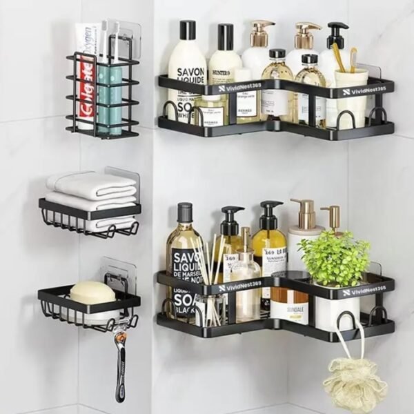 Étagère Murale Salle de Bain Sans Perçage – Organisateur MultifonctionÉtagère Murale Salle de Bain Sans Perçage – Organisateur Multifonction
