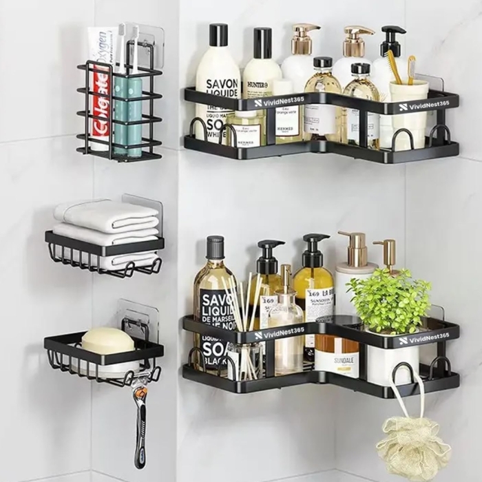 Étagère Murale Salle de Bain Sans Perçage – Organisateur MultifonctionÉtagère Murale Salle de Bain Sans Perçage – Organisateur Multifonction