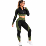 Set de Sport Femme 2 Pièces – Veste Zippée & Legging Taille Haute – Image 3